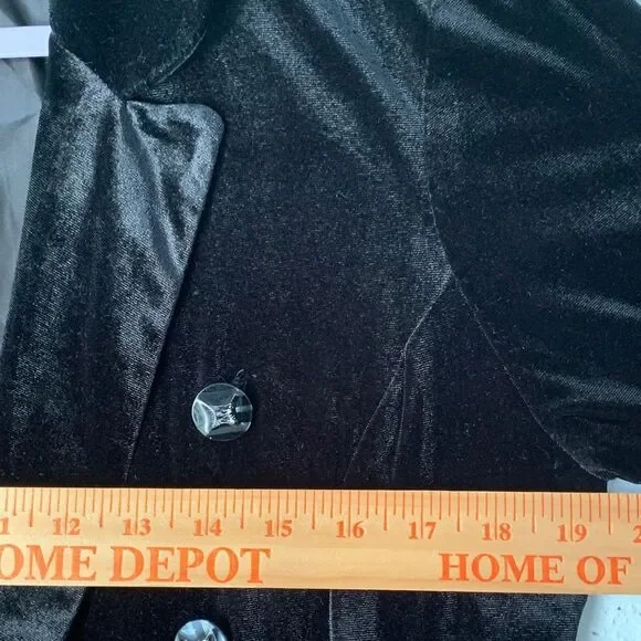 Mosaic & Co Black Velour Blazer/Skirt 2PC Set Size L - Picture 3 of 11